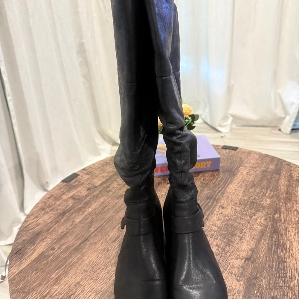 BareTraps Black Over the Knee Boots with Slouchy‎ Design